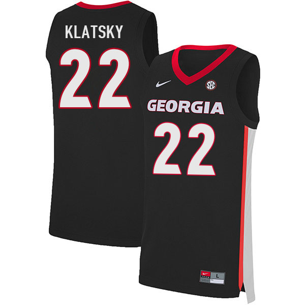 Men #22 Brandon Klatsky Georgia Bulldogs College Basketball Jerseys Sale-Black